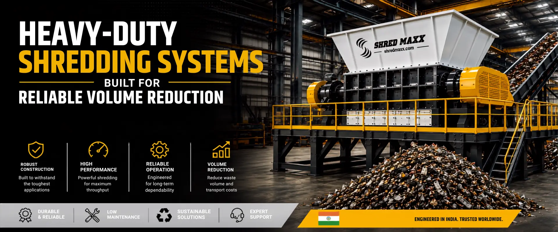 Double Shaft Shredder Machine by ShredMaxx